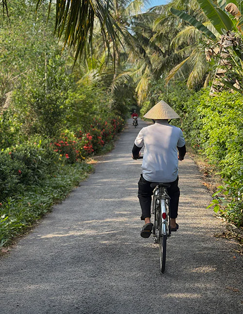 På cykeltur i Mekong-deltaet, Vietnam