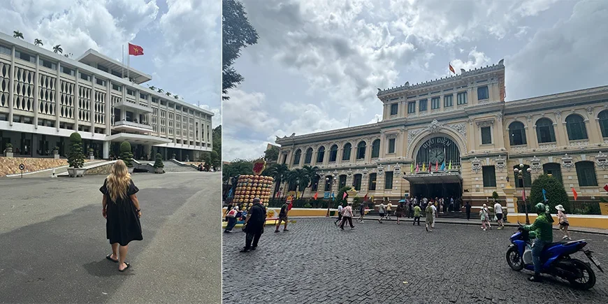 Genforeningspaladset og det gamle postkontor i Ho Chi Minh City