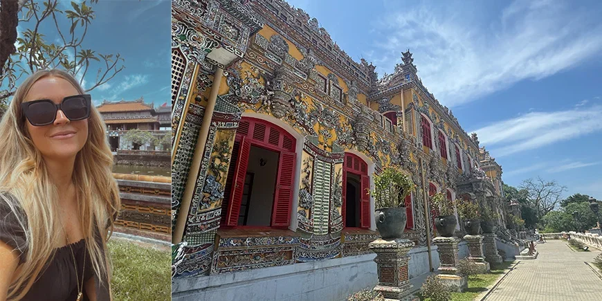 Millie i den kejserlige by i Hué i Vietnam