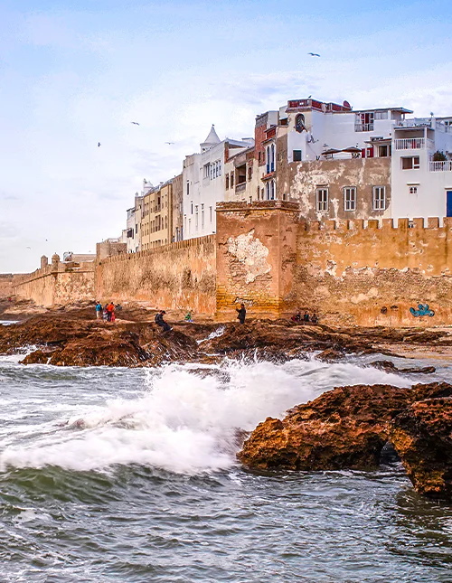 Solnedgang over Essaouira på Marokkos kyst.