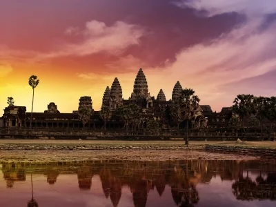 Angkor Wat ved solnedgang