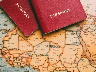 To pas ligger på kort over Afrika