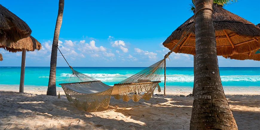 Hængekøje på Playa del Carmen i Mexico