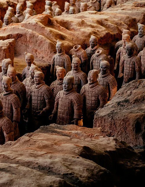 Statuer af terrakottahæren i Kina