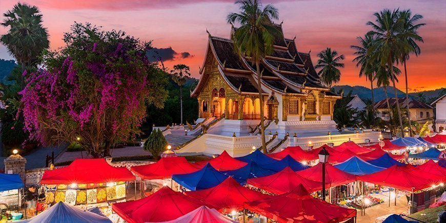 Nightmarket i Luang Prabang i Laos