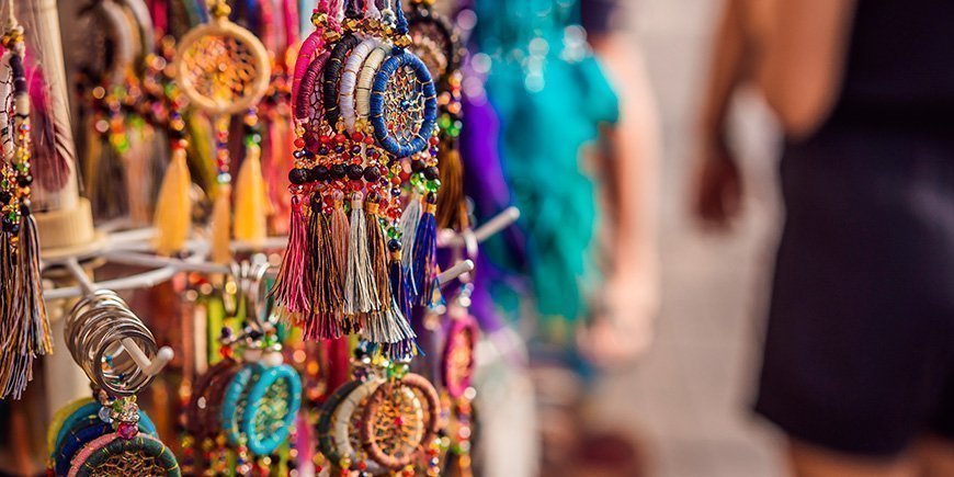 Souvenirs på Ubud Arts Market på Bali