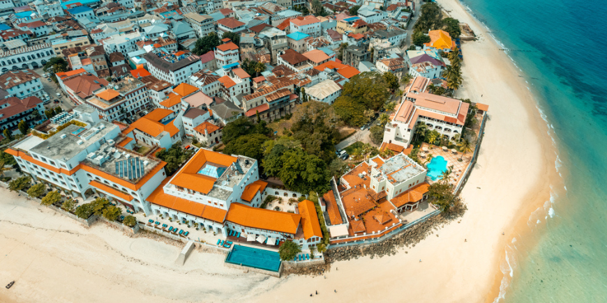 Luftbillede af Stone Town