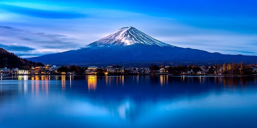 Udsigt til Mount Fuji ved Shojiko 