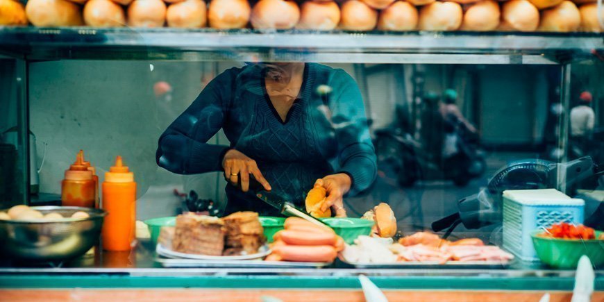 Street food-bod i Vietnam