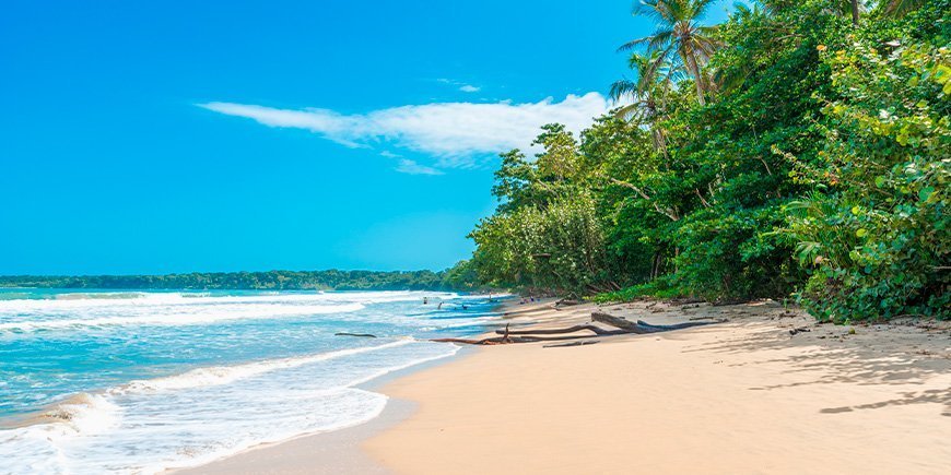 Smuk strand i Cahuita Nationalpark