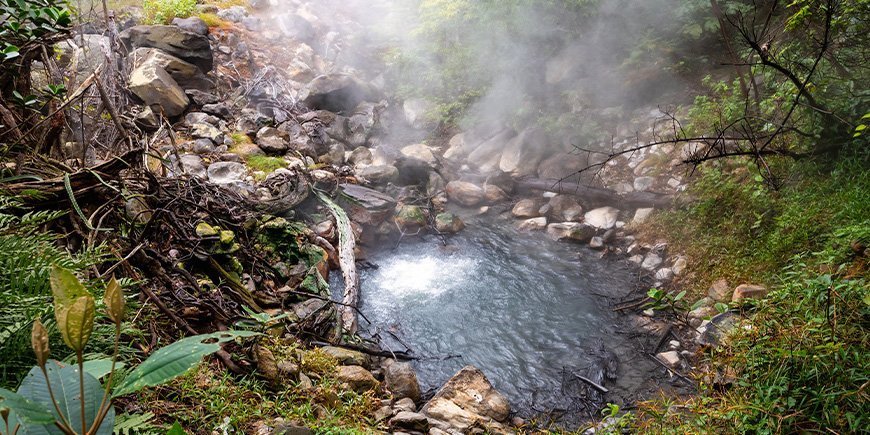 Geotermisk aktivitet i Rincón de la Vieja i Costa Rica