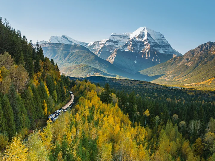 De canadiske Rockies med tog