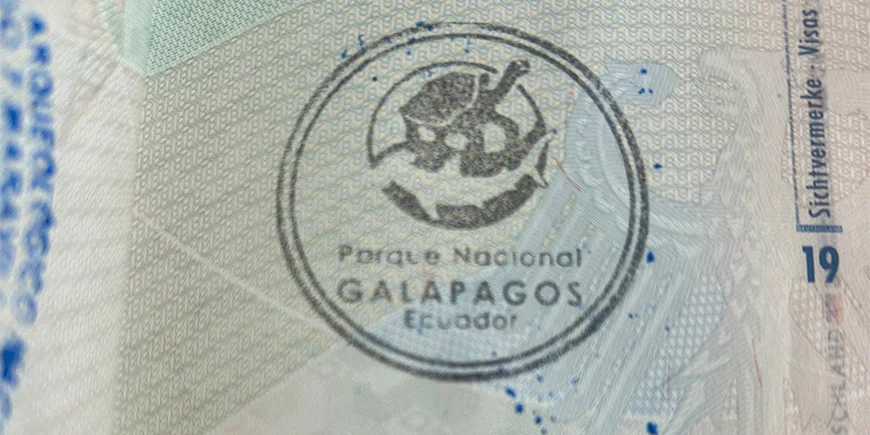 Stempel i passet på Galapagosøerne