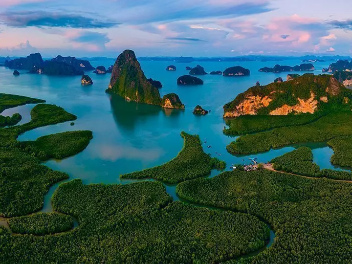 Udsigt over Phang Nga Bay i Thailand