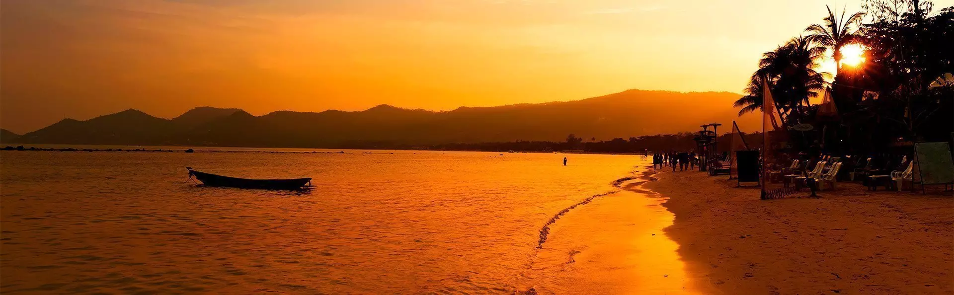 Solnedgang på Chaweng Beach på Koh Samui