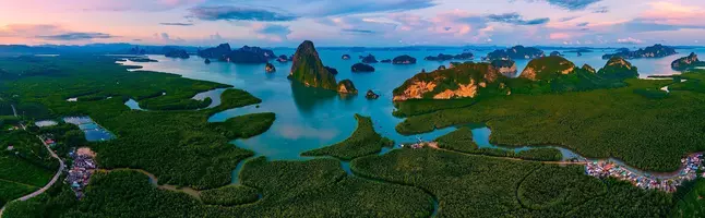 Udsigt over Phang Nga Bay i Thailand
