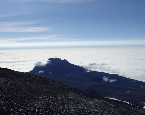 Udsigten fra toppen af Kilimanjaro